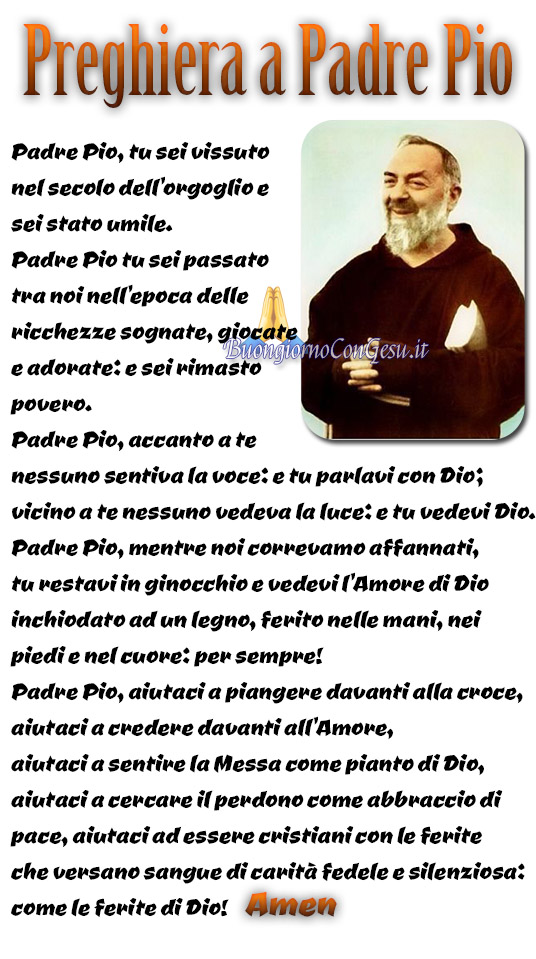Preghiera a Padre Pio 2
