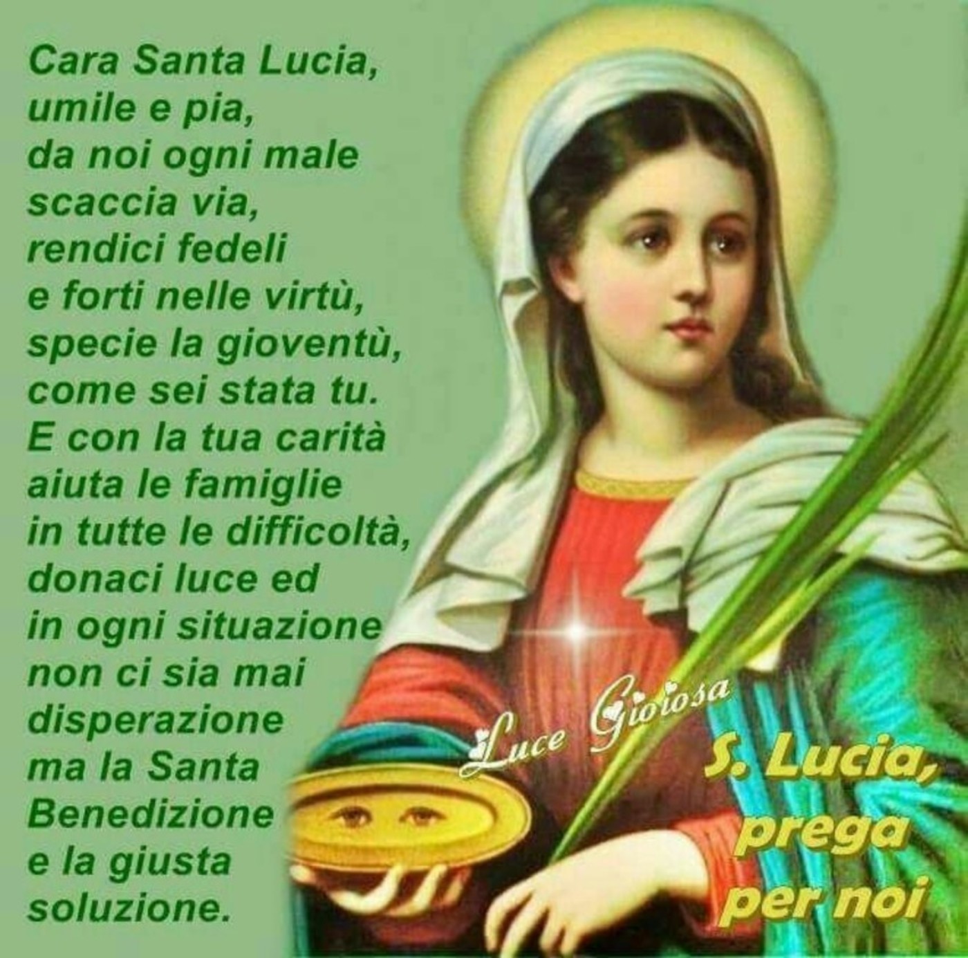 Preghiera a Santa Lucia