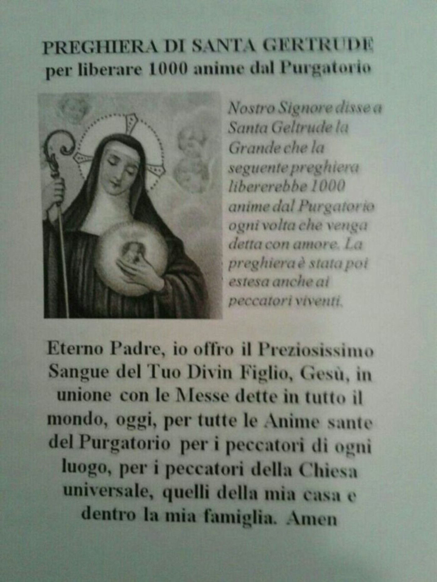 Preghiera di Santa Gertrude