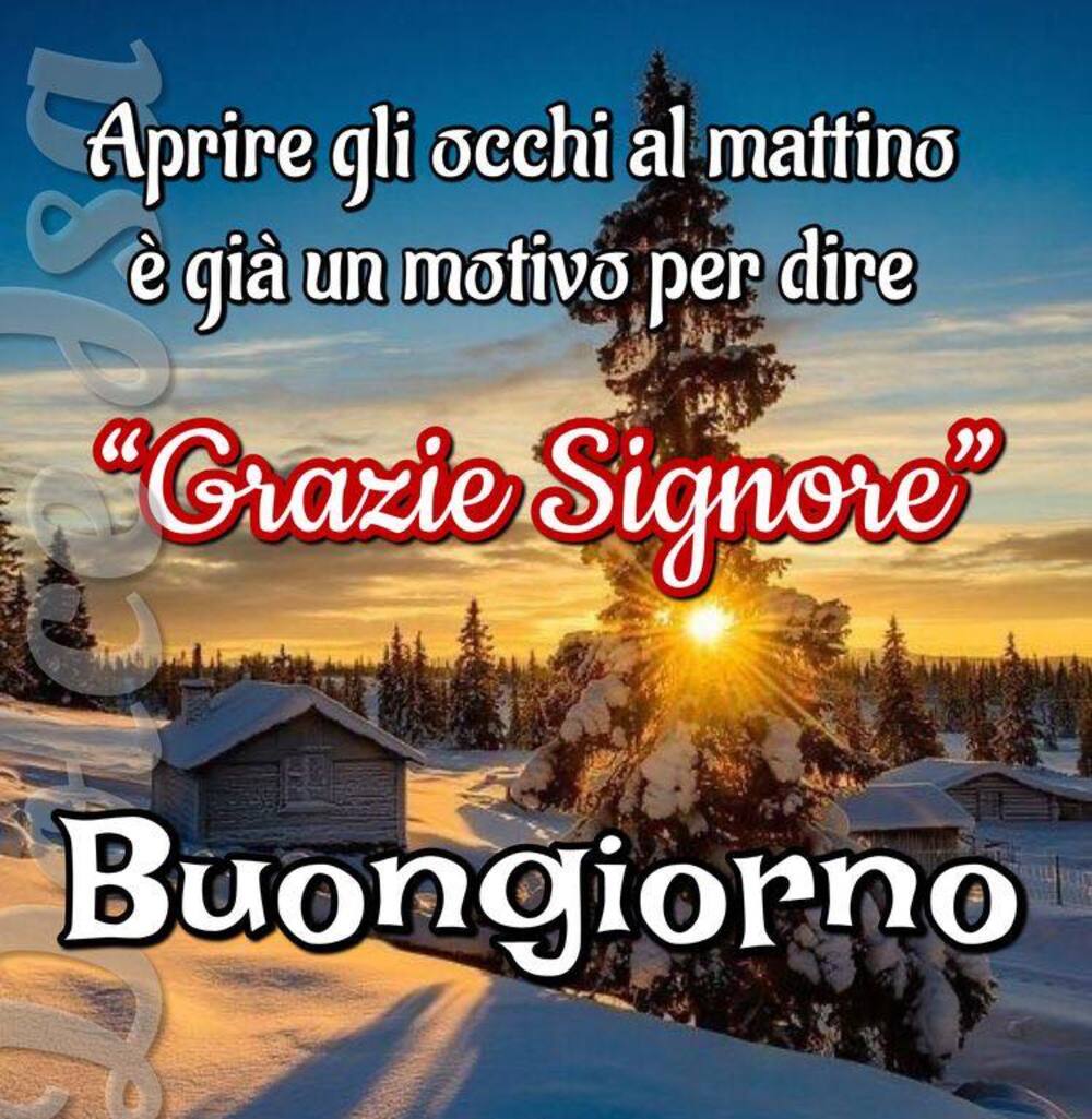 Aprire gli occhi al mattino è già un motivo per dire Grazie Signore Buongiorno