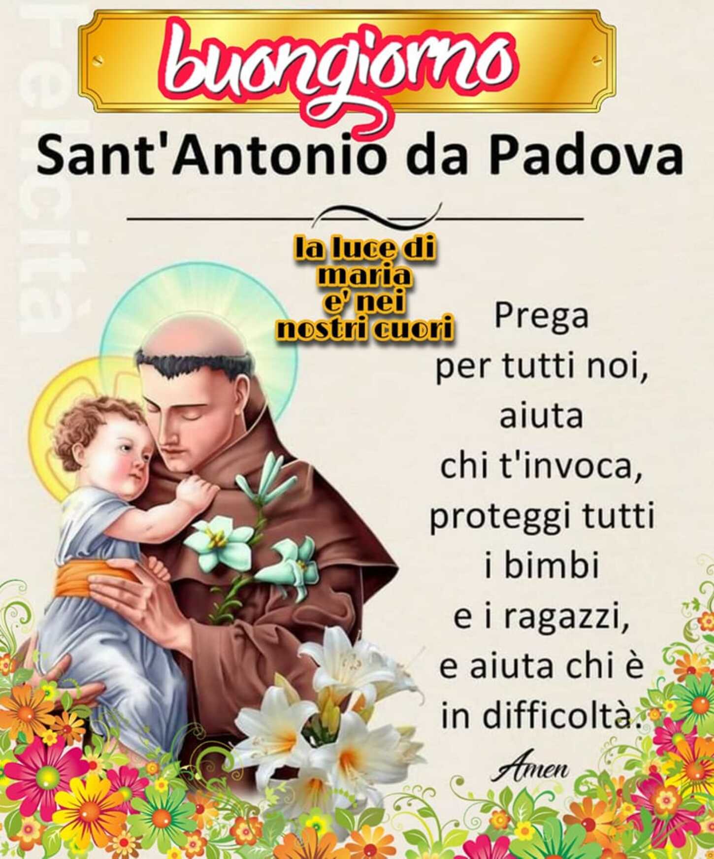 Buongiorno Sant’ Antonio da Padova