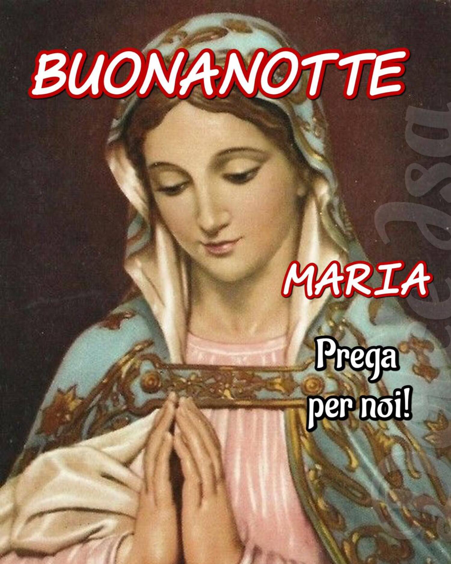 Buonanotte Maria prega per noi